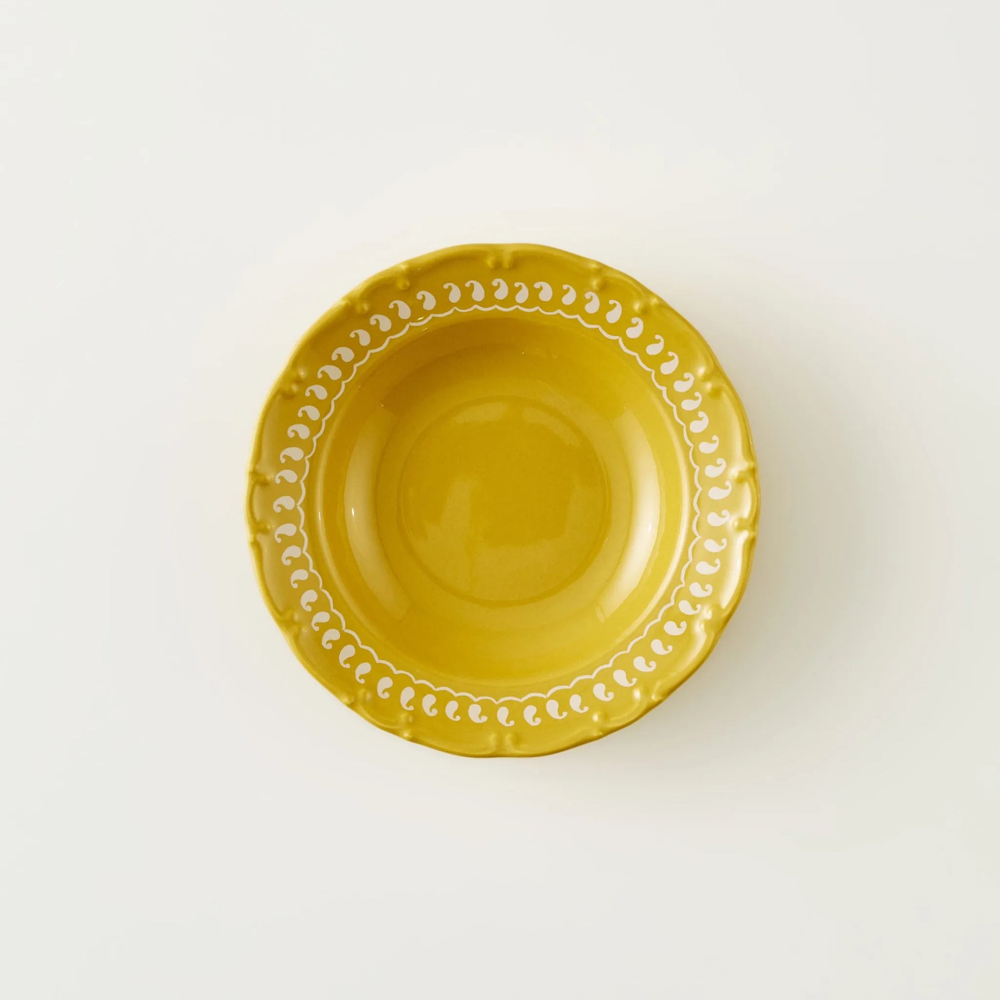 Indian Porcelain Salad Plate - Mustard