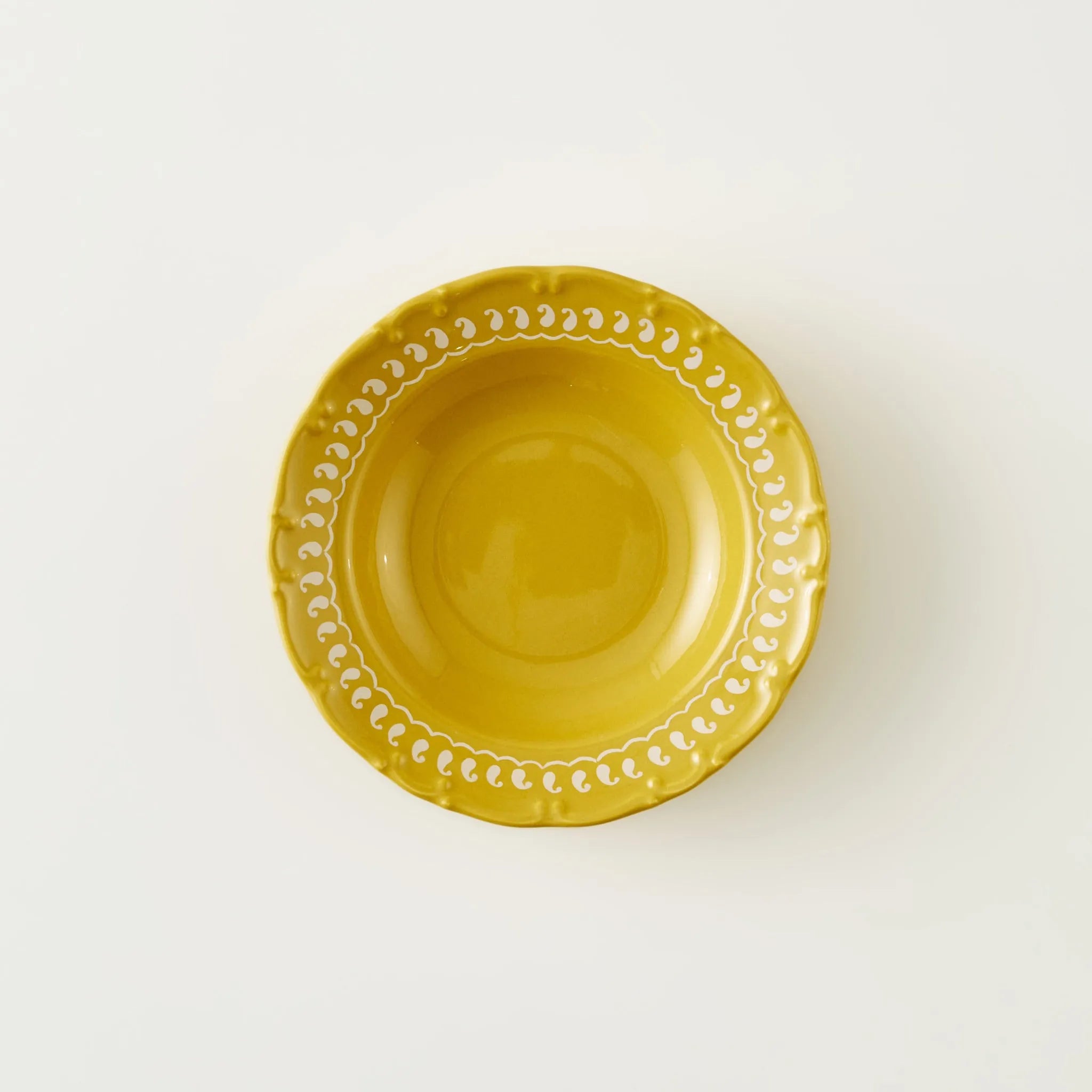 Indian Porcelain Salad Plate - Mustard
