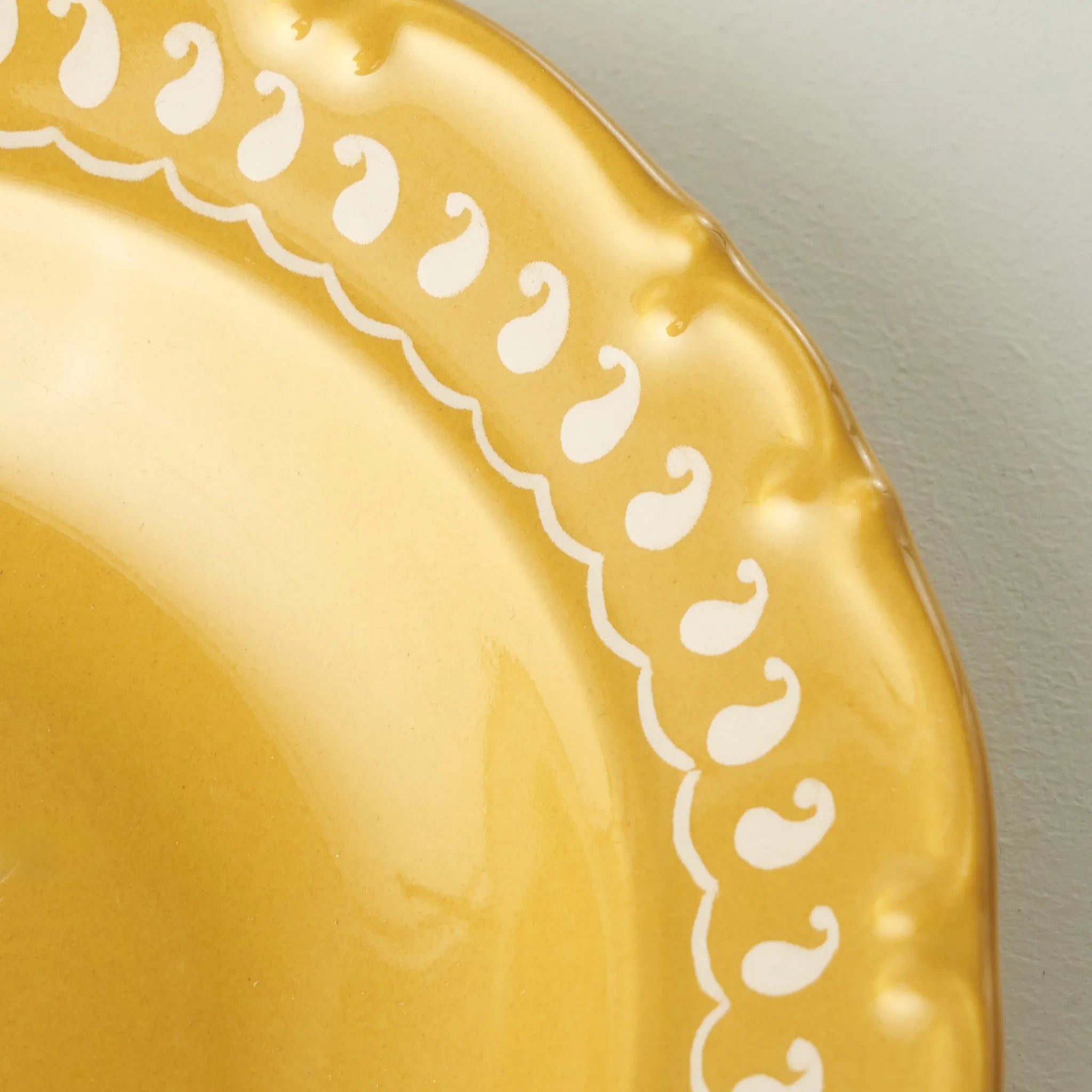 Indian Porcelain Salad Plate - Mustard detail view