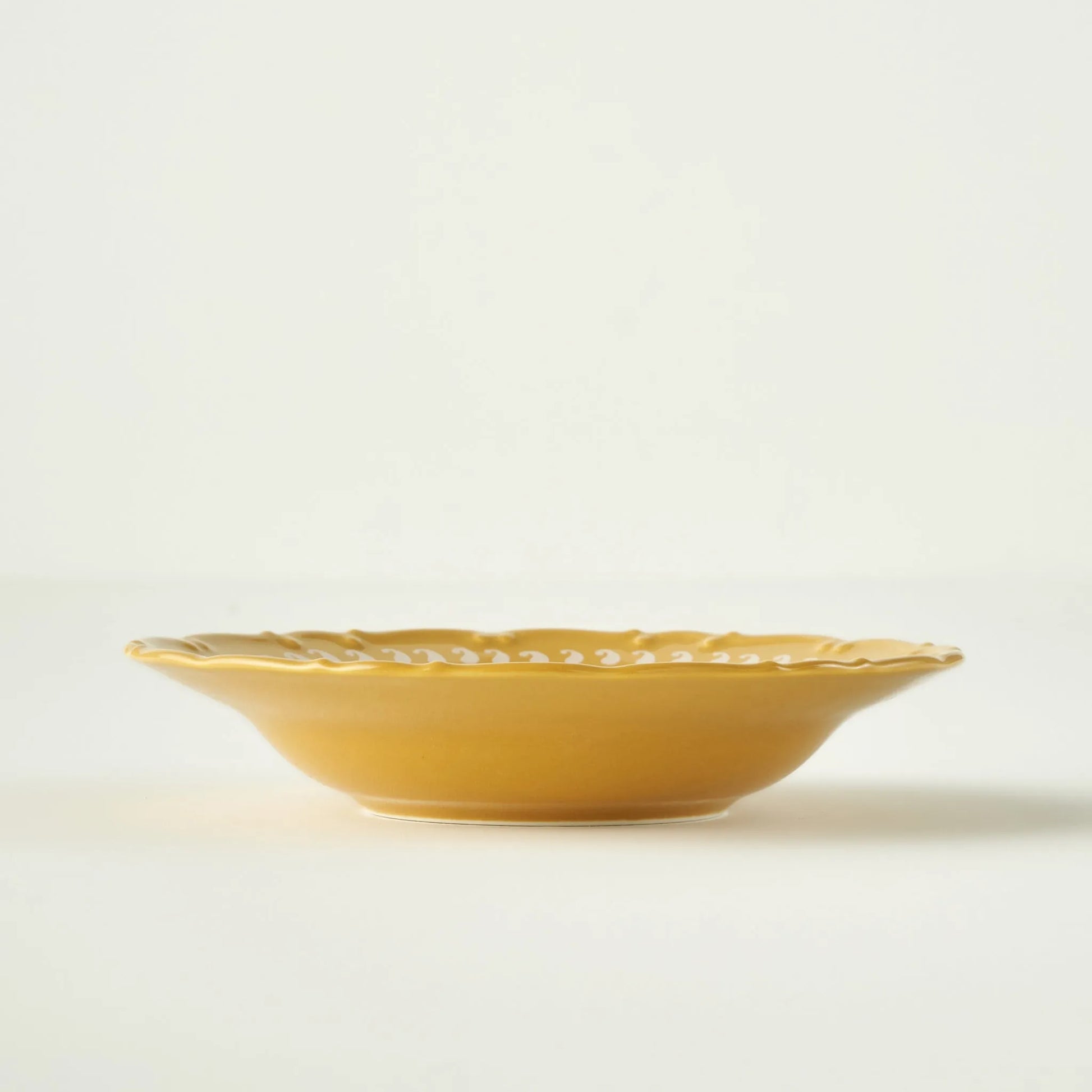 Indian Porcelain Salad Plate - Mustard texture detail