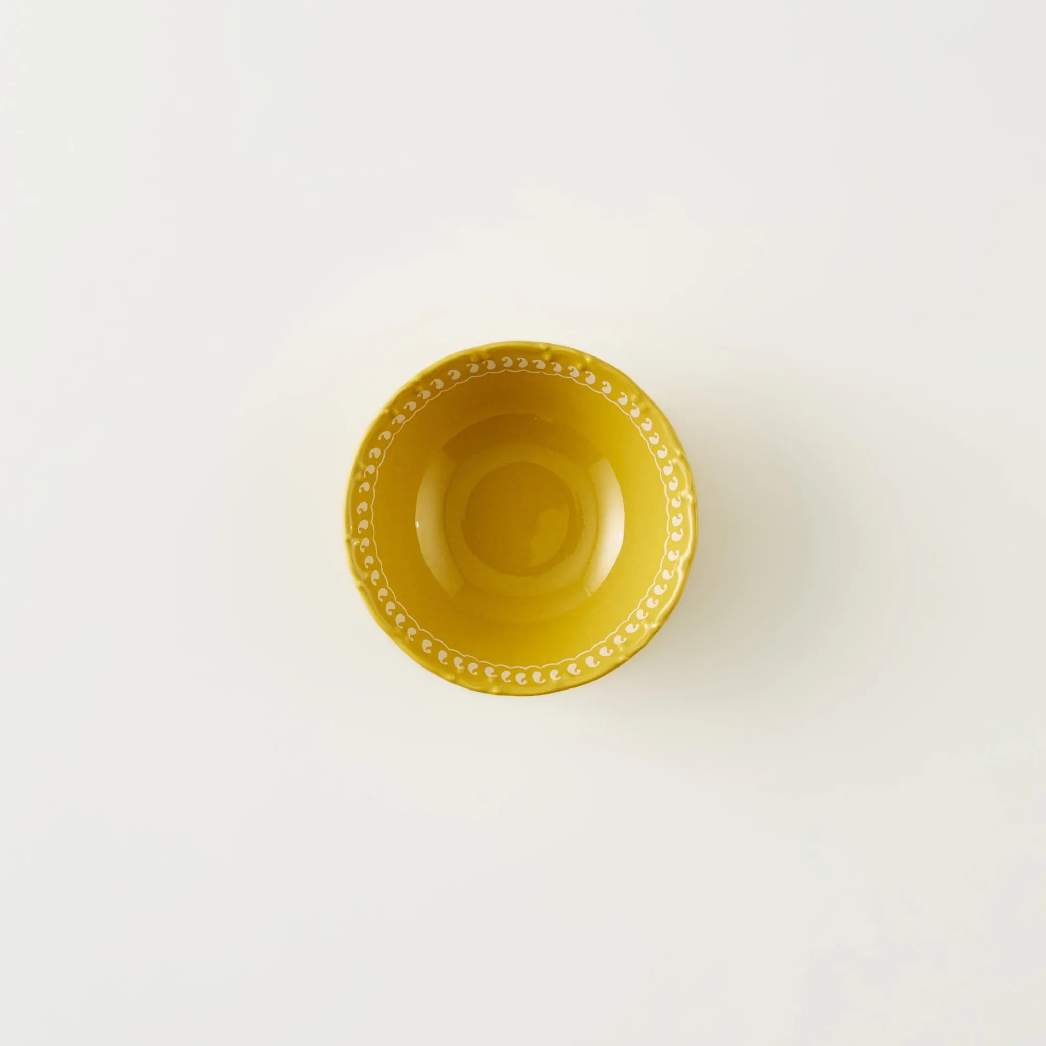 Indian Porcelain Soup Bowl - Mustard