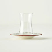 Indian Tea Glass Set with Saucers (6-Piece)