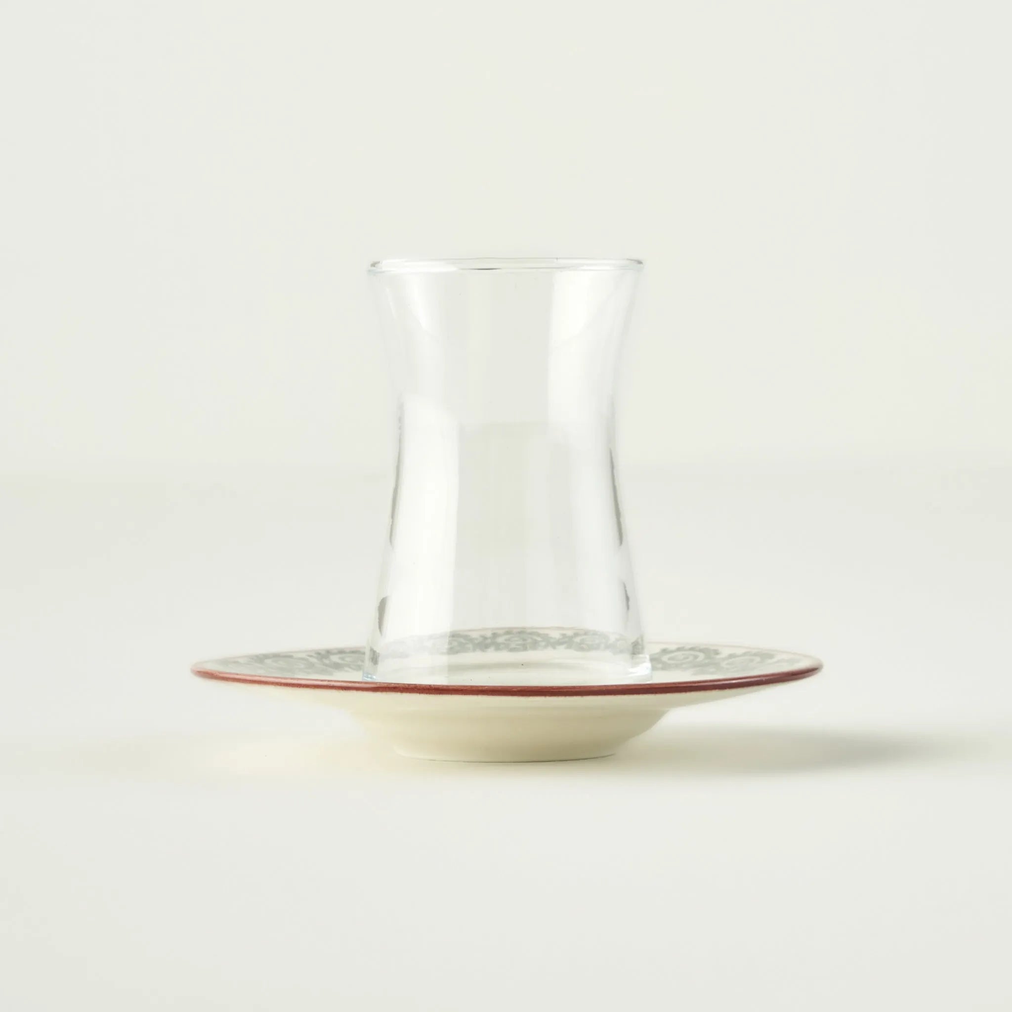 Indian Tea Glass Set with Saucers (6-Piece)
