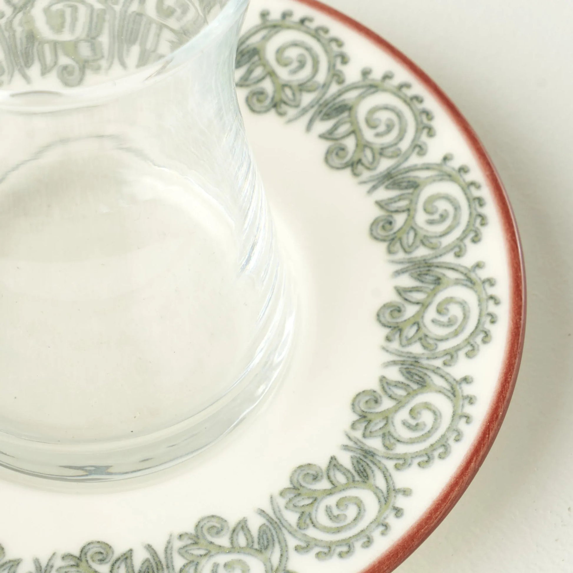 Indian Tea Glass Set with Saucers (6-Piece) detail view