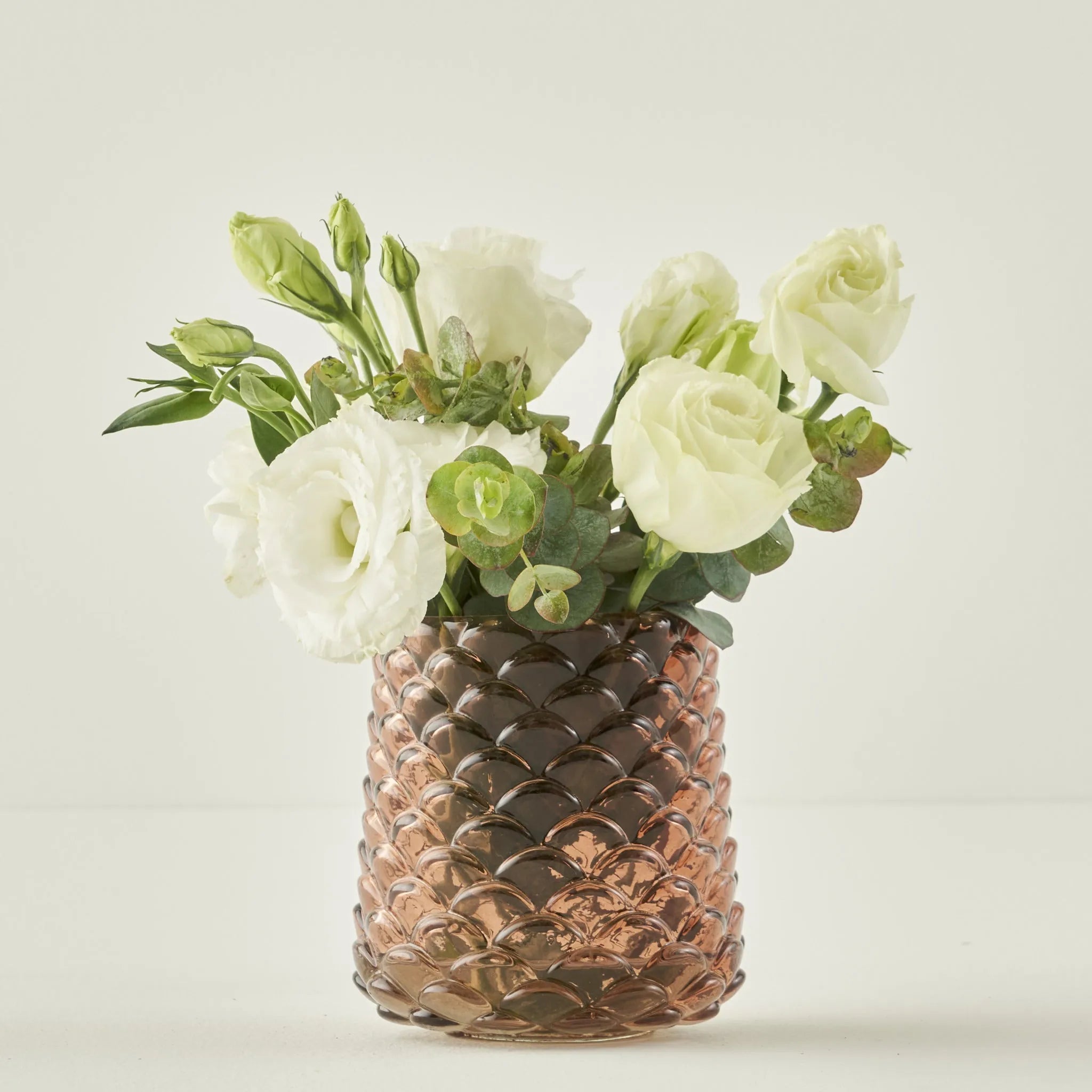 Irene Fish Scale Pattern Glass Vase