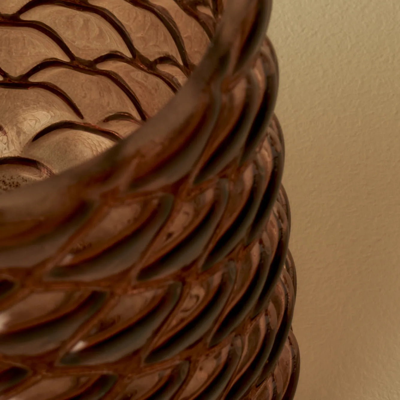 Irene Fish Scale Pattern Glass Vase texture detail