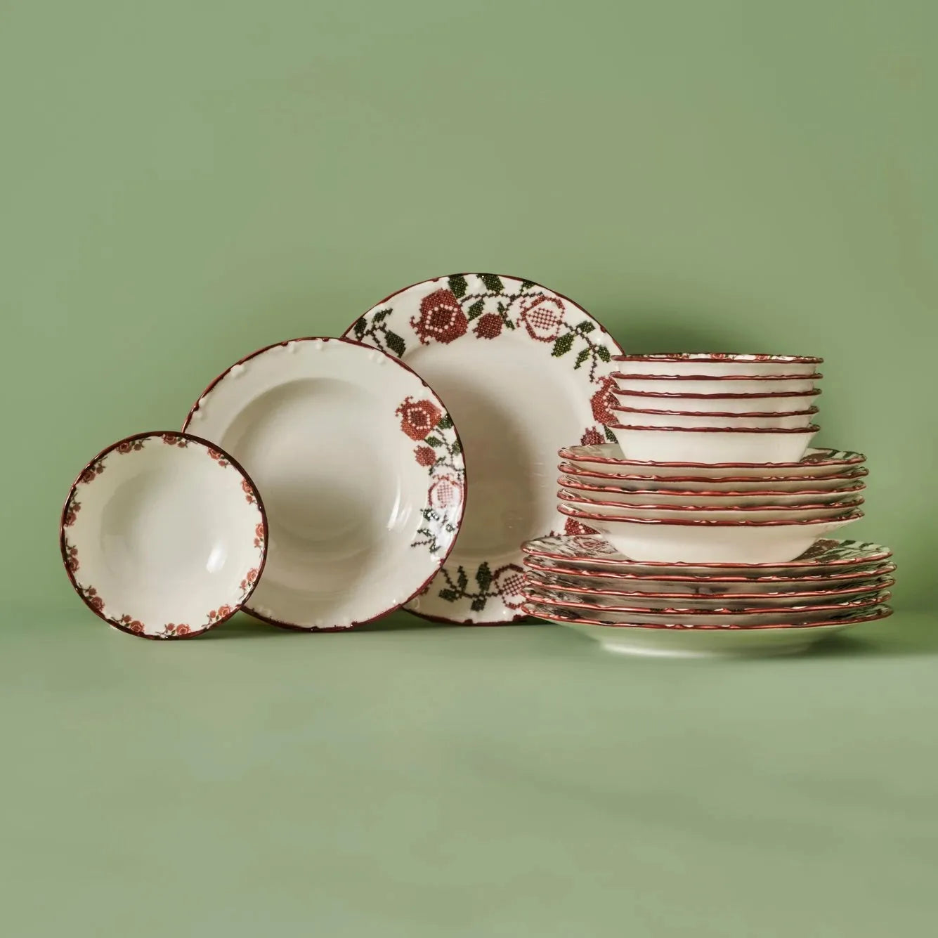 Jolly Porcelain Dinnerware Set (18 Piece) texture detail