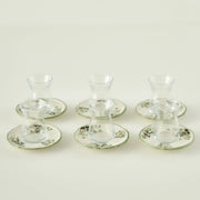 Julia Tea Glass Set with Saucers (6-Piece)