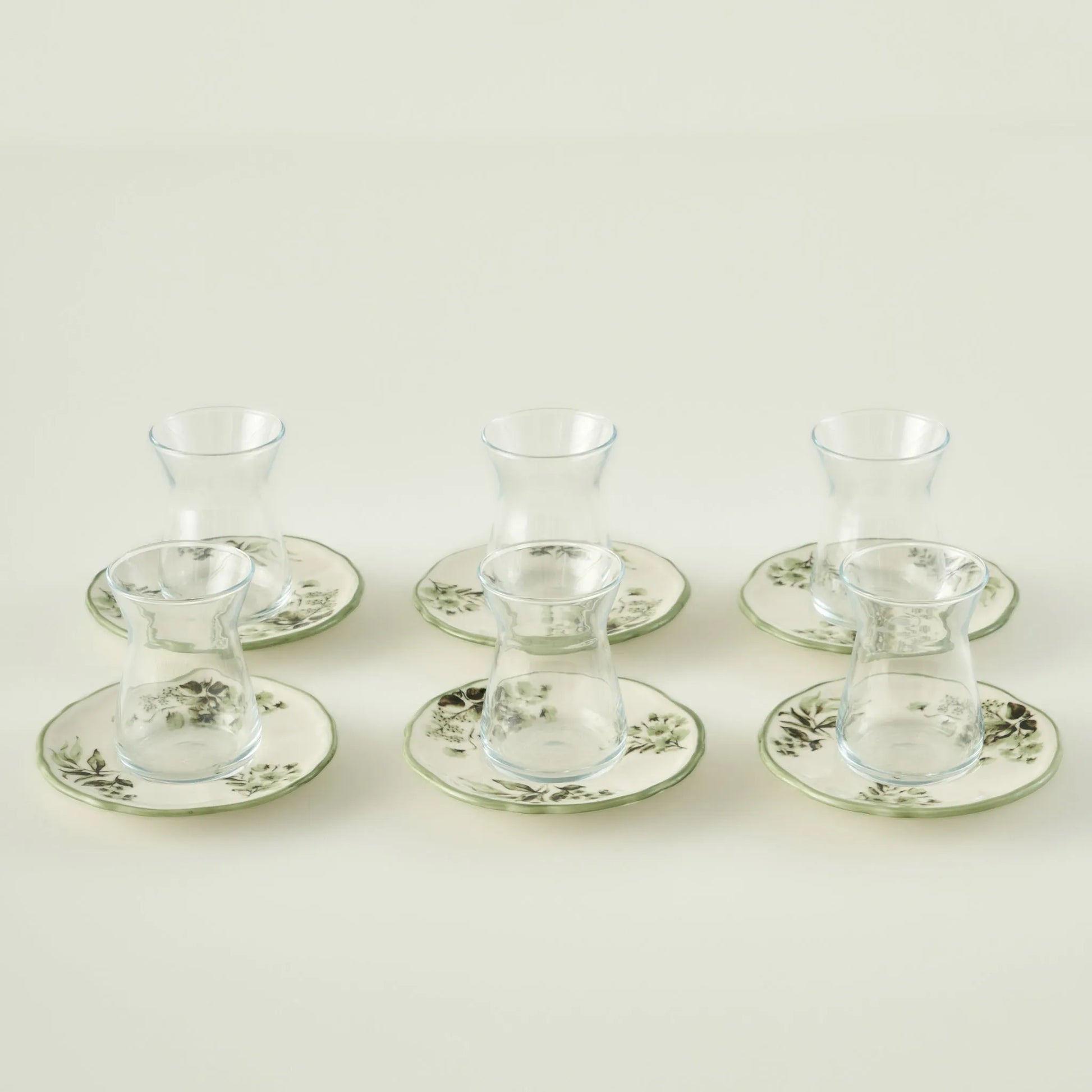 Julia Tea Glass Set with Saucers (6-Piece)