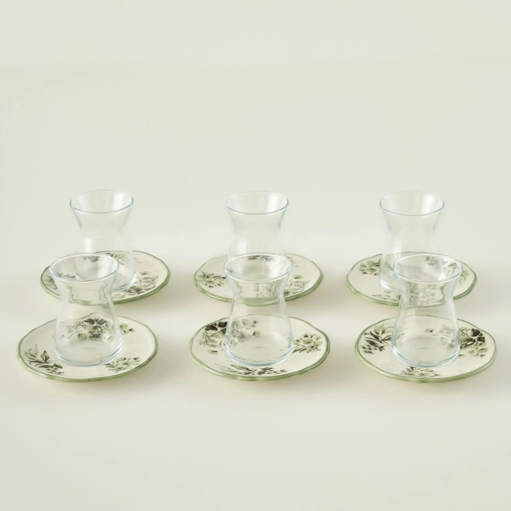 Julia Tea Glass Set with Saucers (6-Piece)