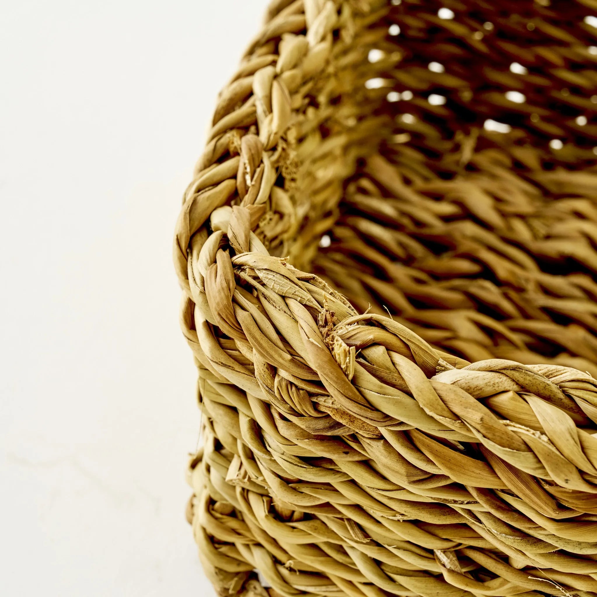 Kiara Natural Wicker Woven Square Basket detail view