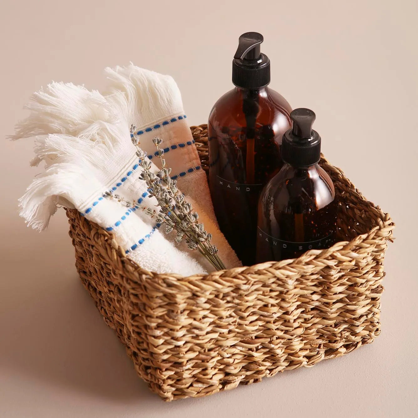 Kiara Wicker Square Decorative Basket texture detail