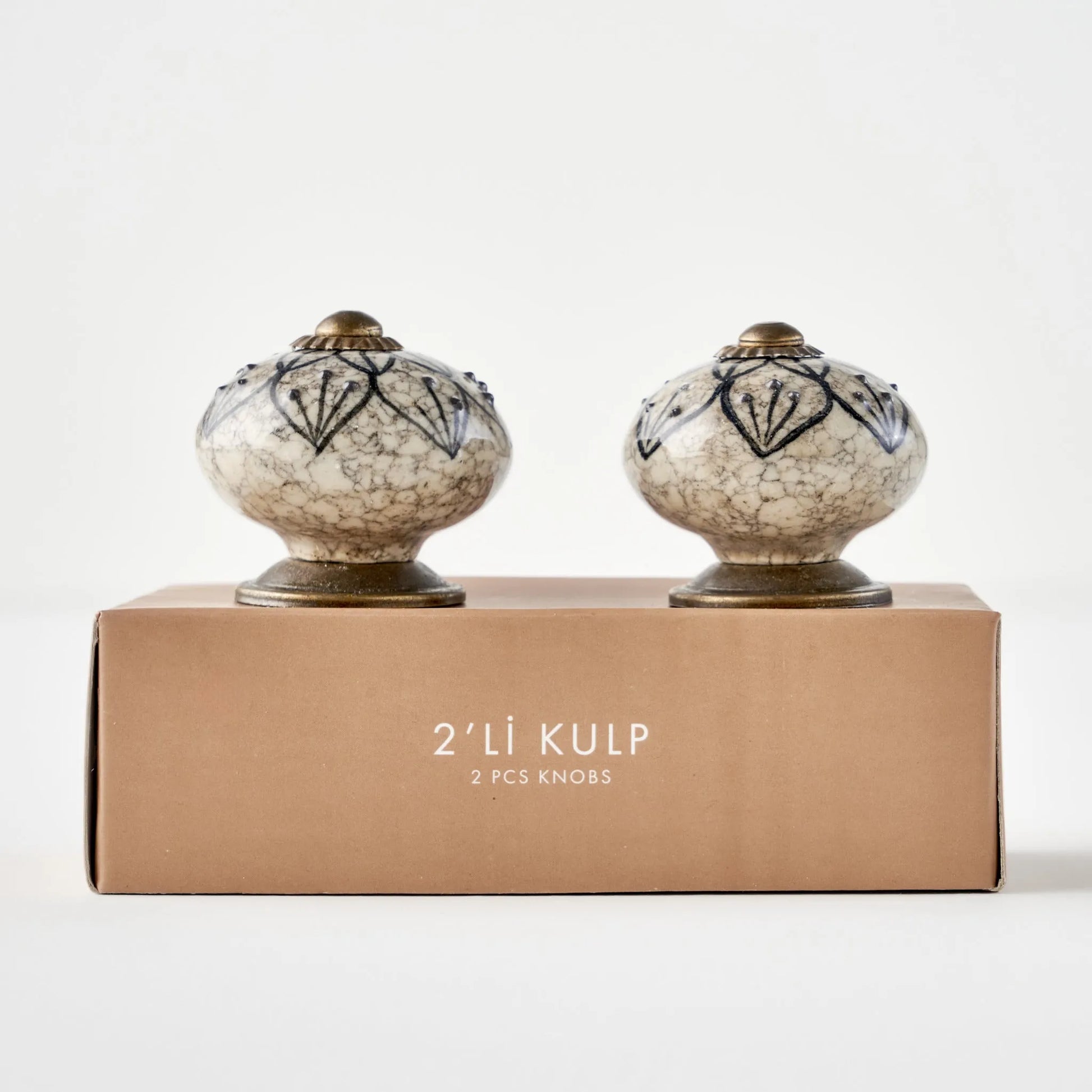 Leila Ceramic Floral Cabinet Knobs side view