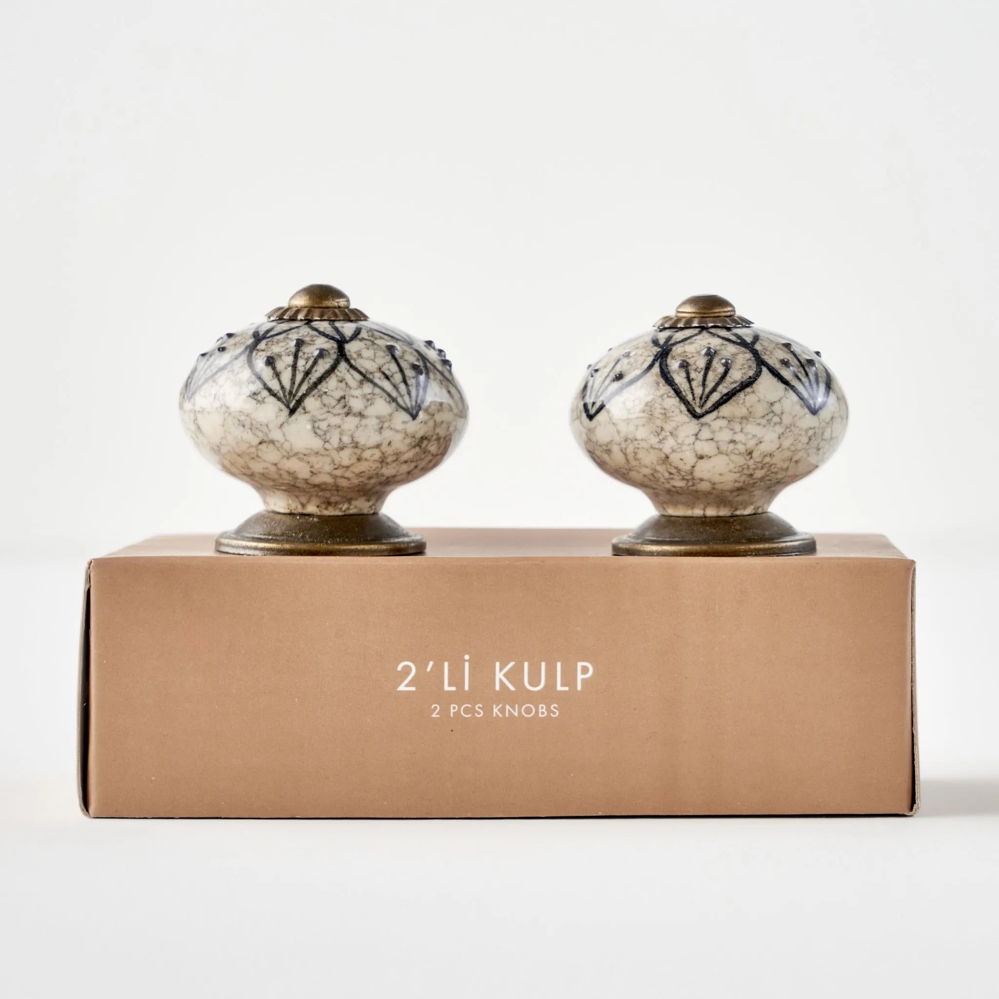 Leila Ceramic Floral Cabinet Knobs side view