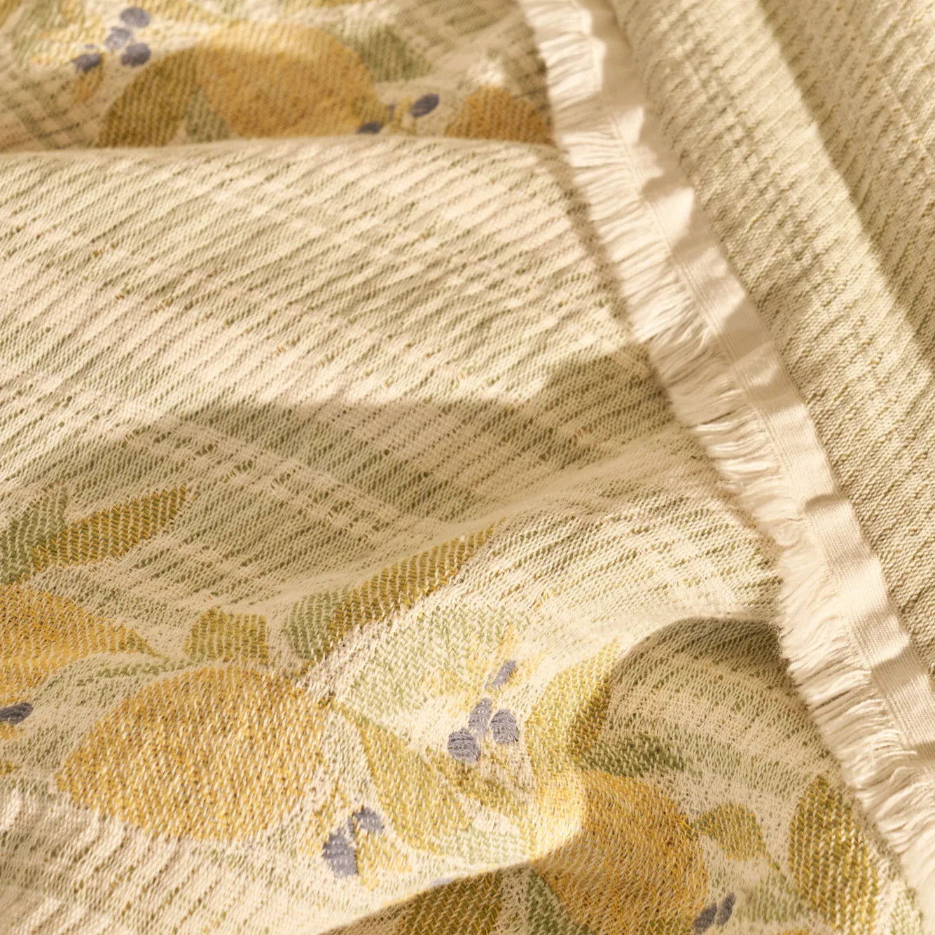 Lemoncello Cotton Jacquard Coverlet with Shams texture detail