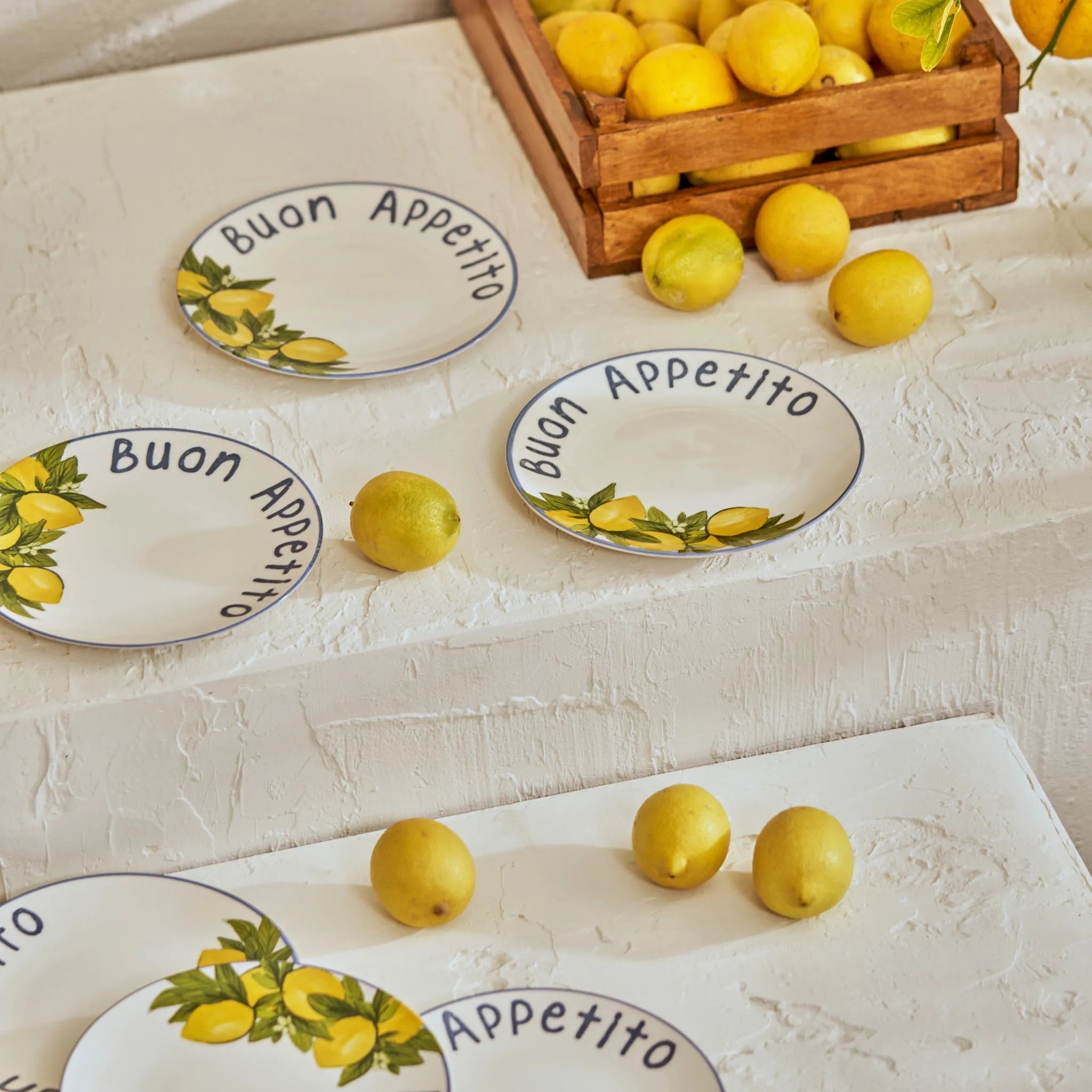 Lemoncello Porcelain Dessert Plate texture detail