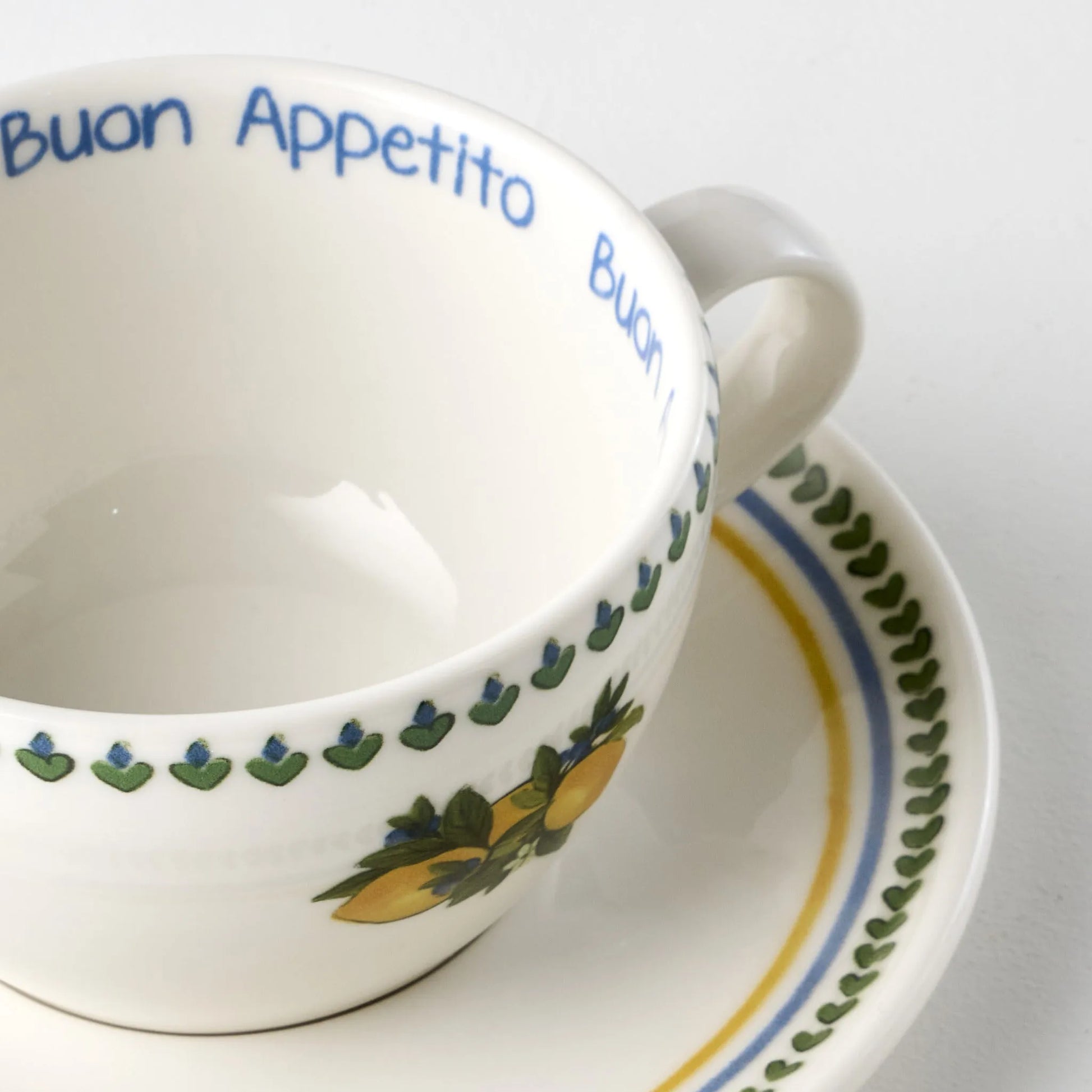 Lemoncello Porcelain Tea Cup (Set of 2) side view