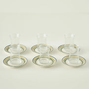 Lemoncello Tea Glass Set with Saucers (6-Piece)