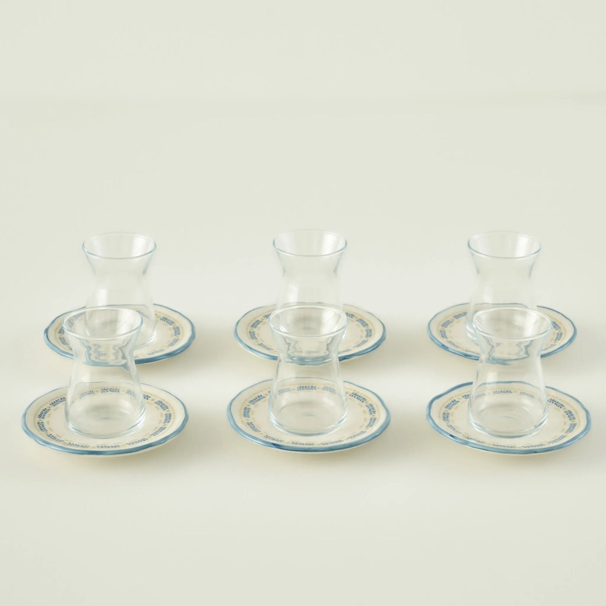Liana Tea Glass Set with Saucers (6-Piece)