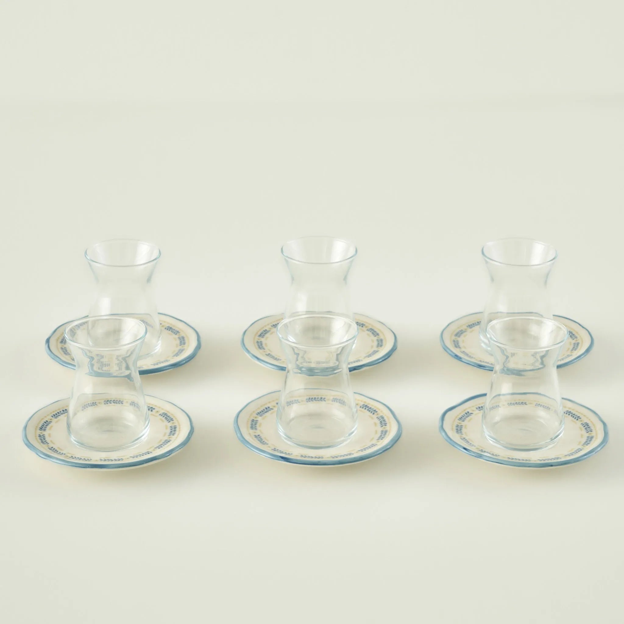 Liana Tea Glass Set with Saucers (6-Piece)