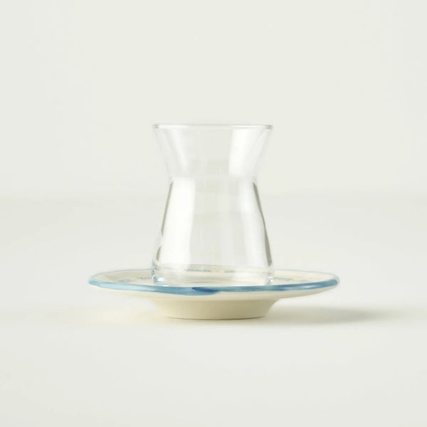 Liana Tea Glass Set with Saucers (6-Piece)