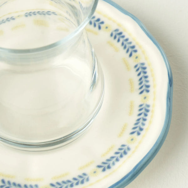 Liana Tea Glass Set with Saucers (6-Piece)