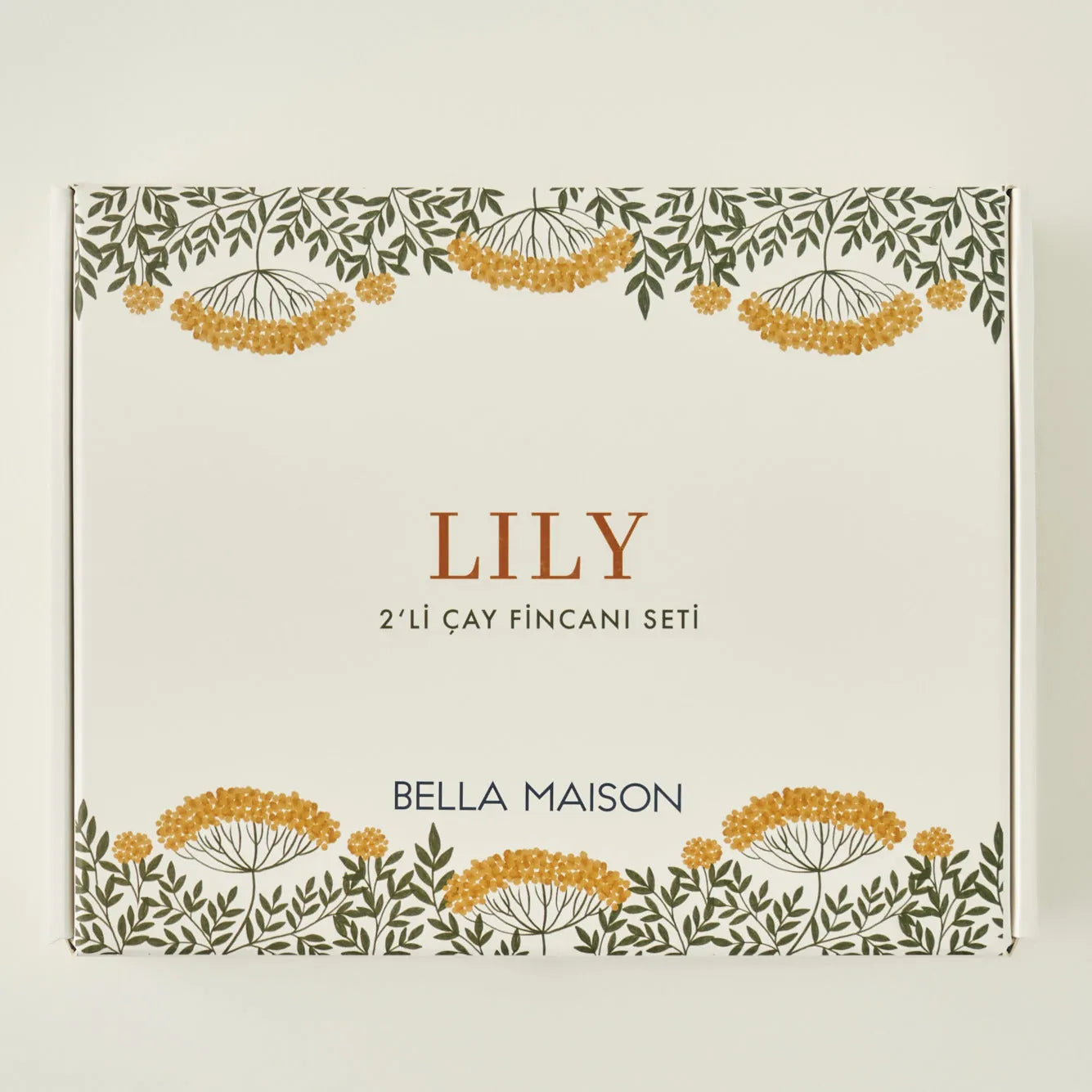 Lily Botanical Motif Porcelain Tea Cup (Set of 2) side view