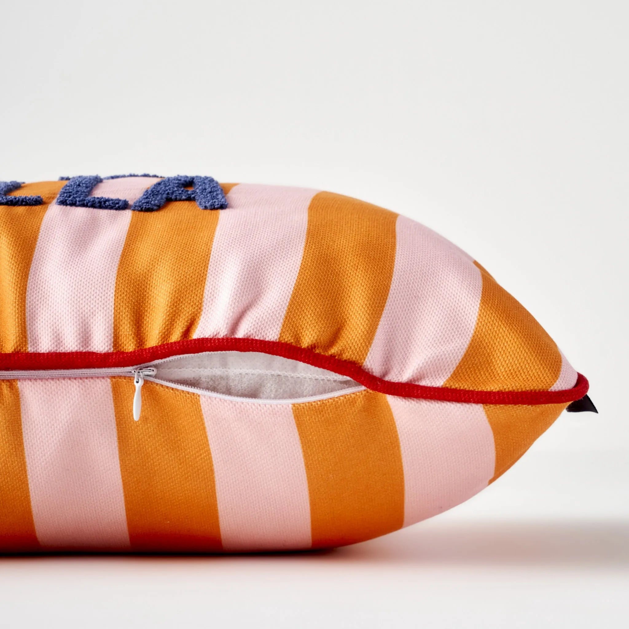 Line 'Ciao Bella' Punch Embroidered Cushion Cover texture detail