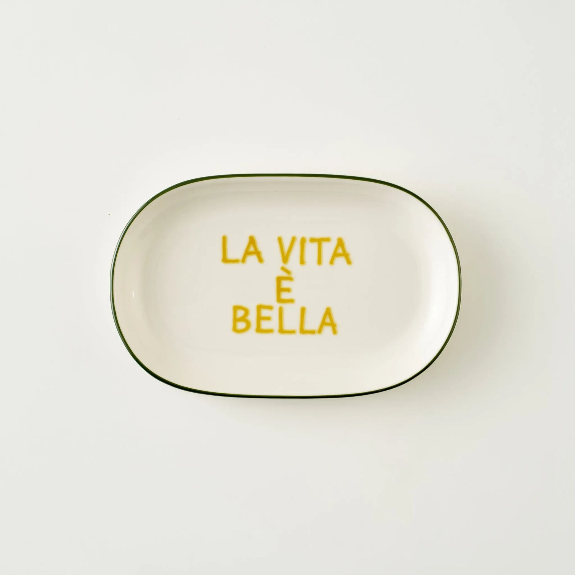 Line Oval Porcelain Serving Platter side view