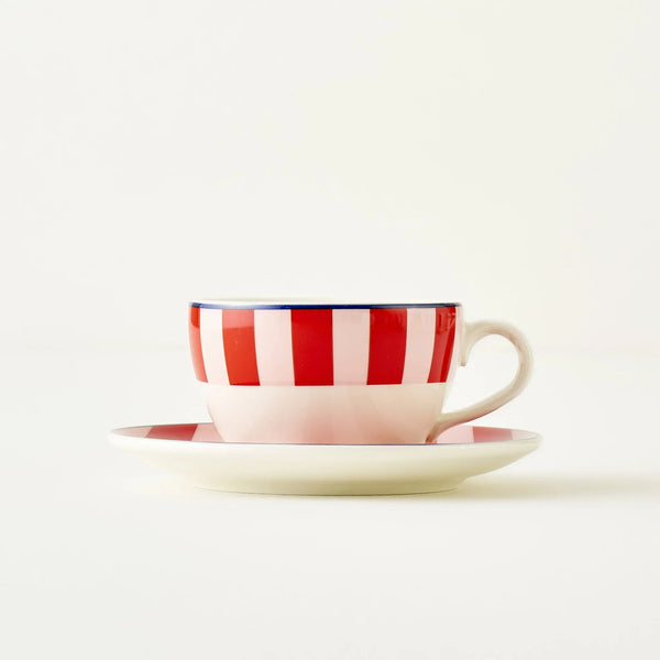 Line Porcelain Tea Cup Set (2 Pieces)