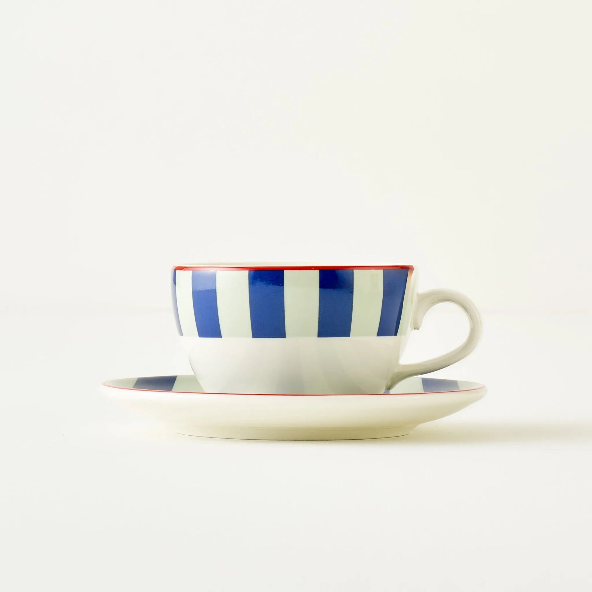 Line Porcelain Tea Cup Set (2 Pieces) side view