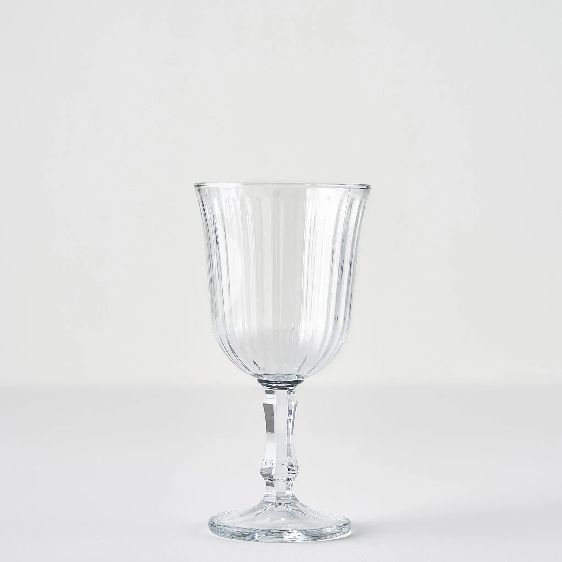 Line Ribbed Glass Goblet
