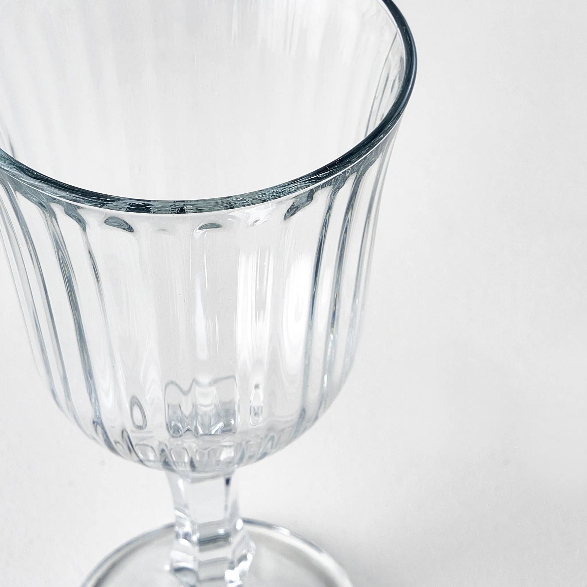 Line Ribbed Glass Goblet detail view