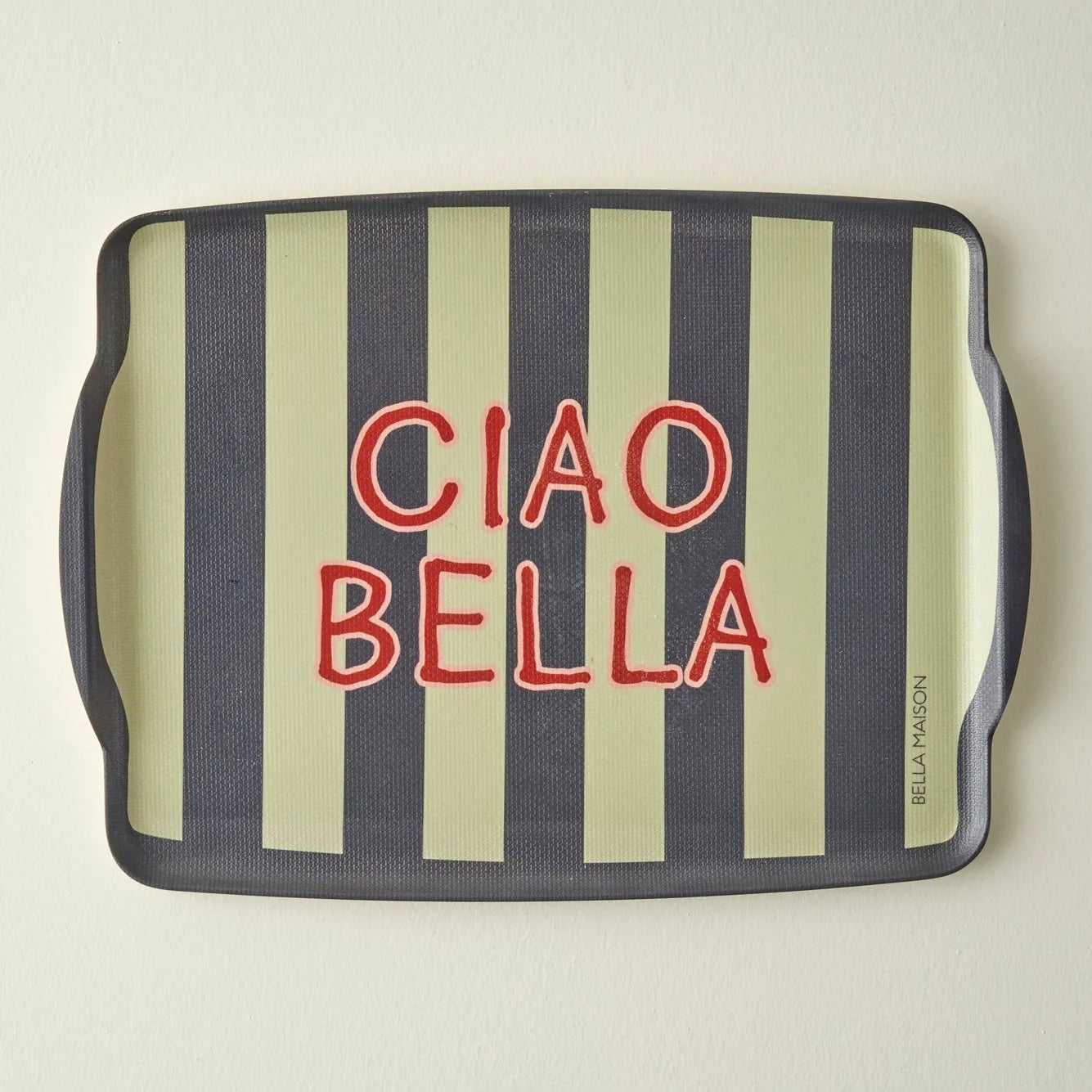 Line Striped 'Ciao Bella' Melamine Serving Tray - Default Title - Bella Maison