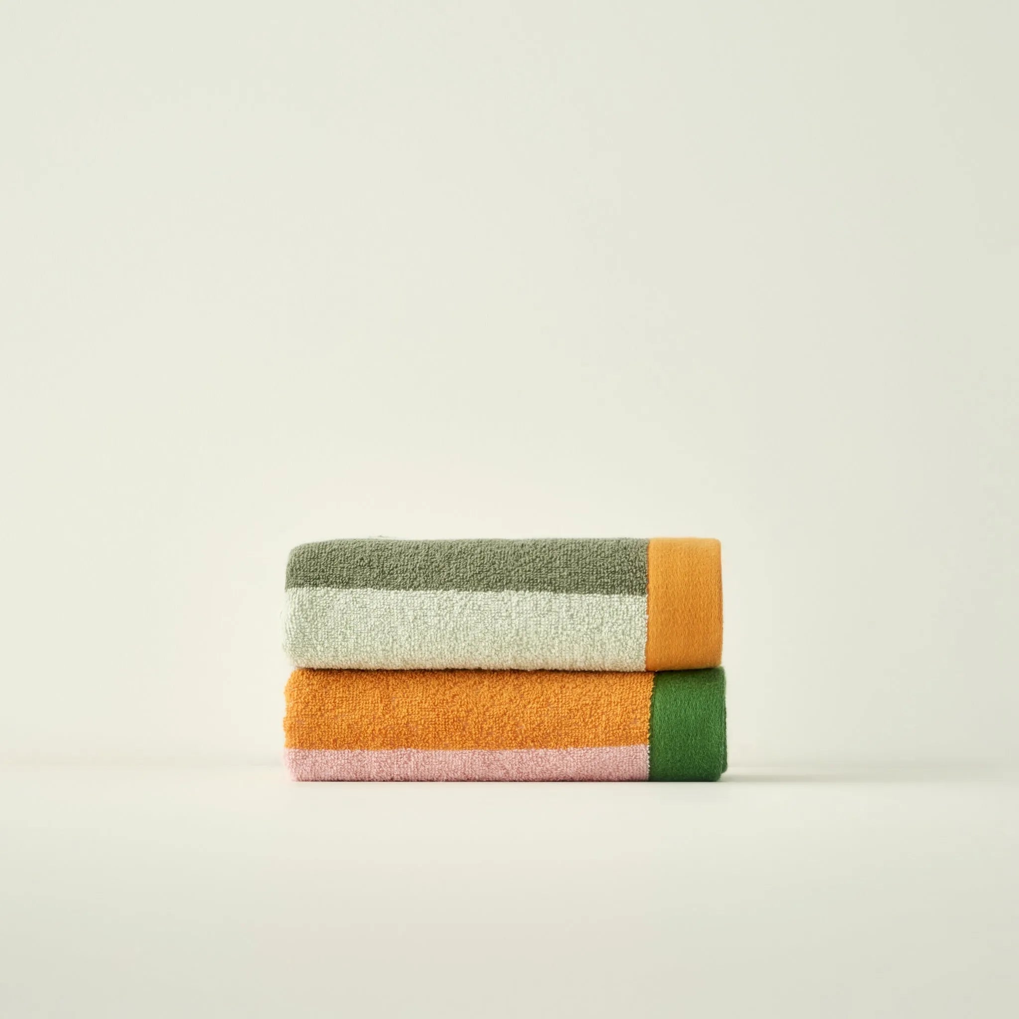 Line Striped Colorful Cotton Hand Towel side view