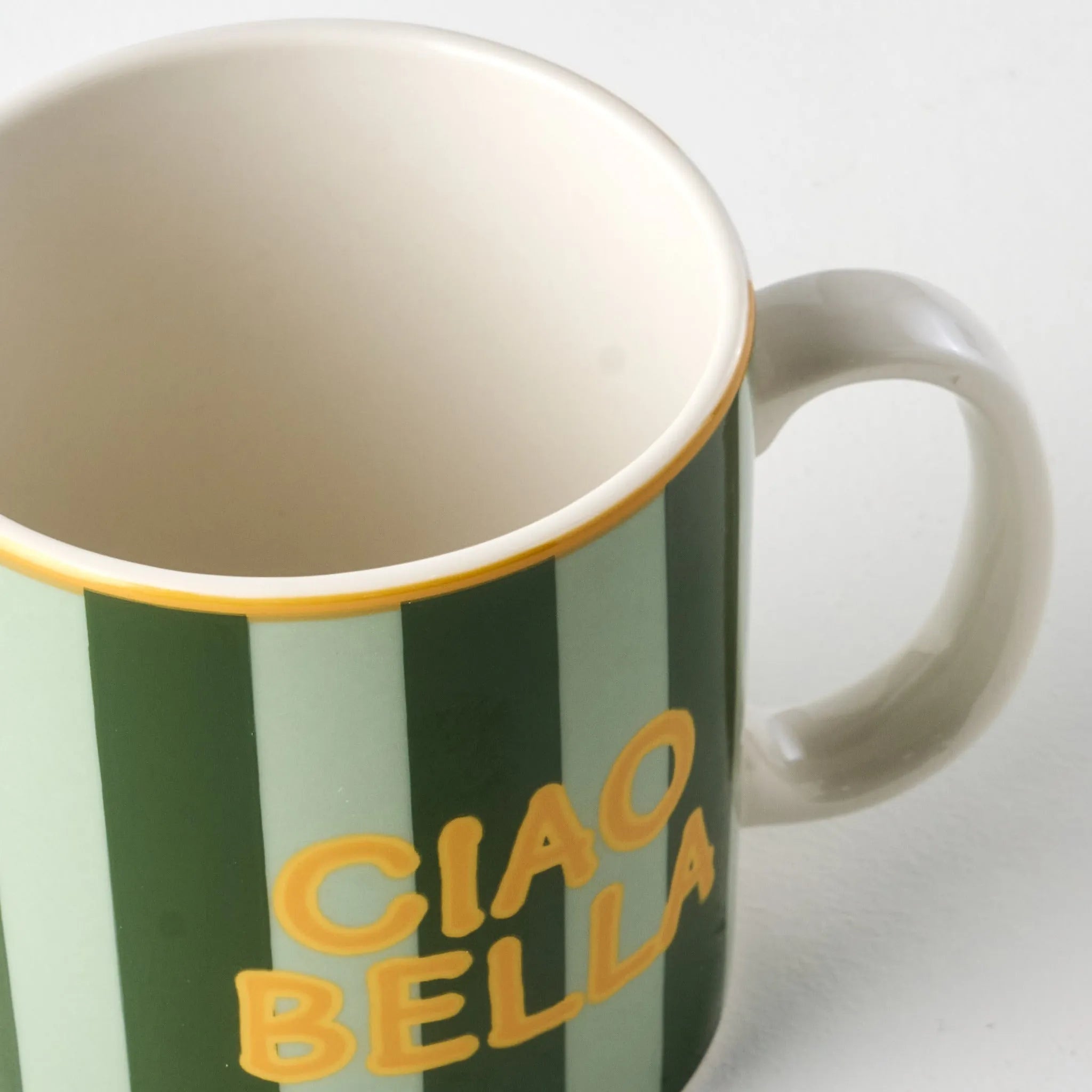 Line Striped Porcelain Mug detail view