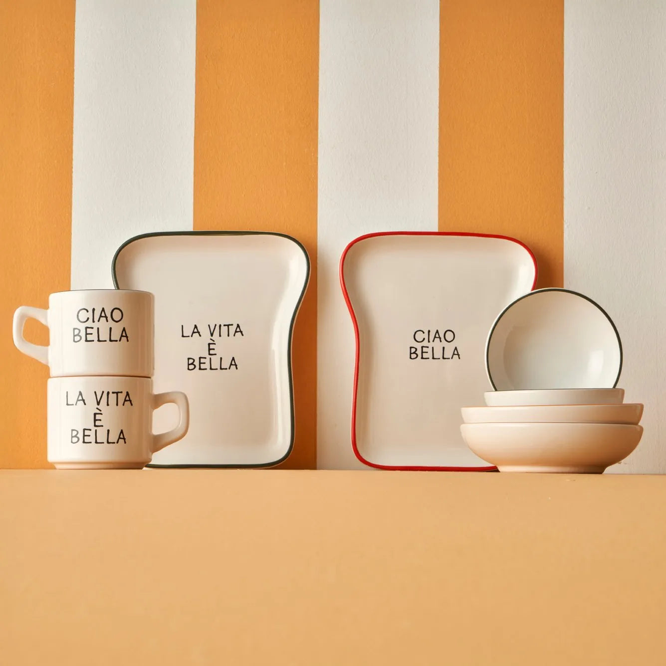 Line Toast Shaped Breakfast Set (8 Piece)