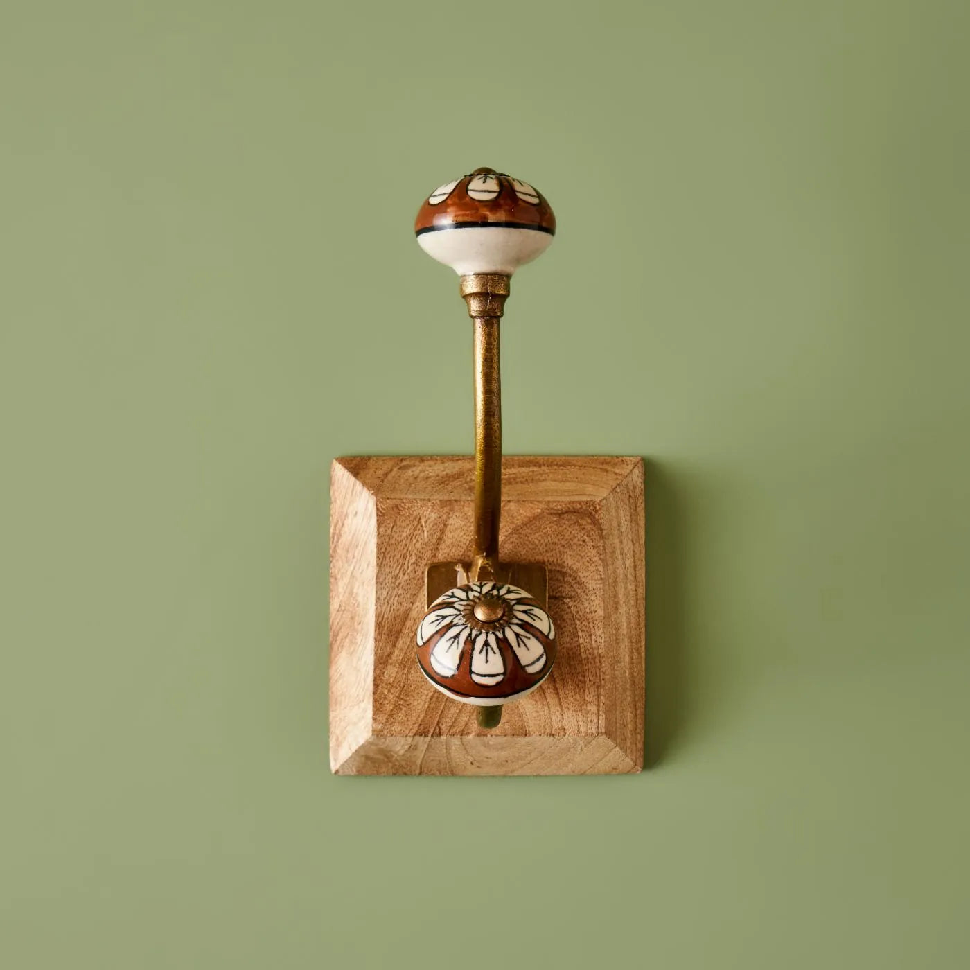 Liyan Mango Mango Hook with Hand Painted Ceramic Knob