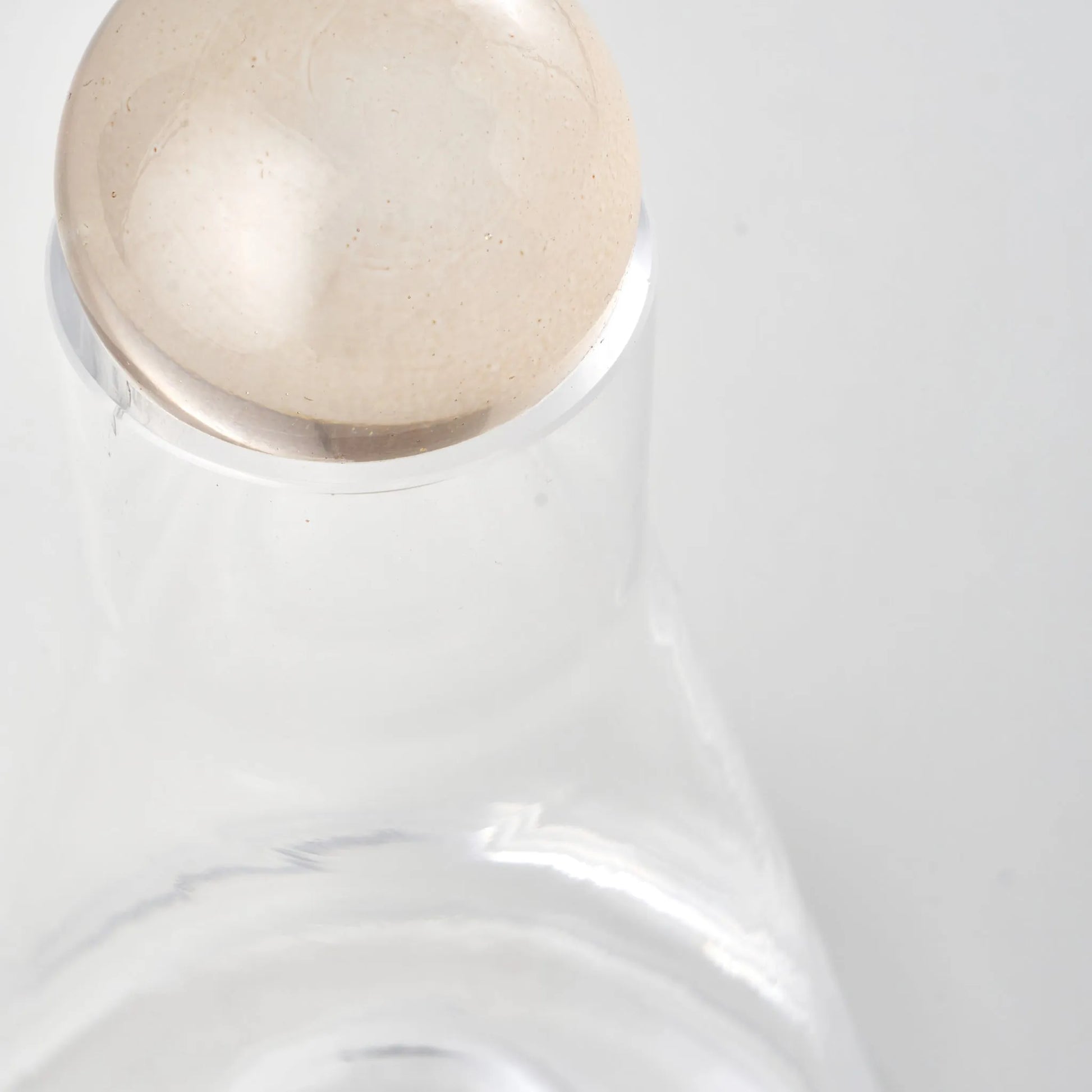 Magic Glass Carafe with Glass Sphere Stopper detail view