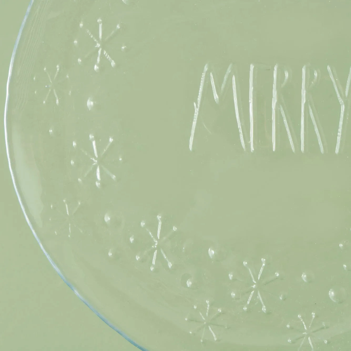 Merry Glass Serving Plate detail view
