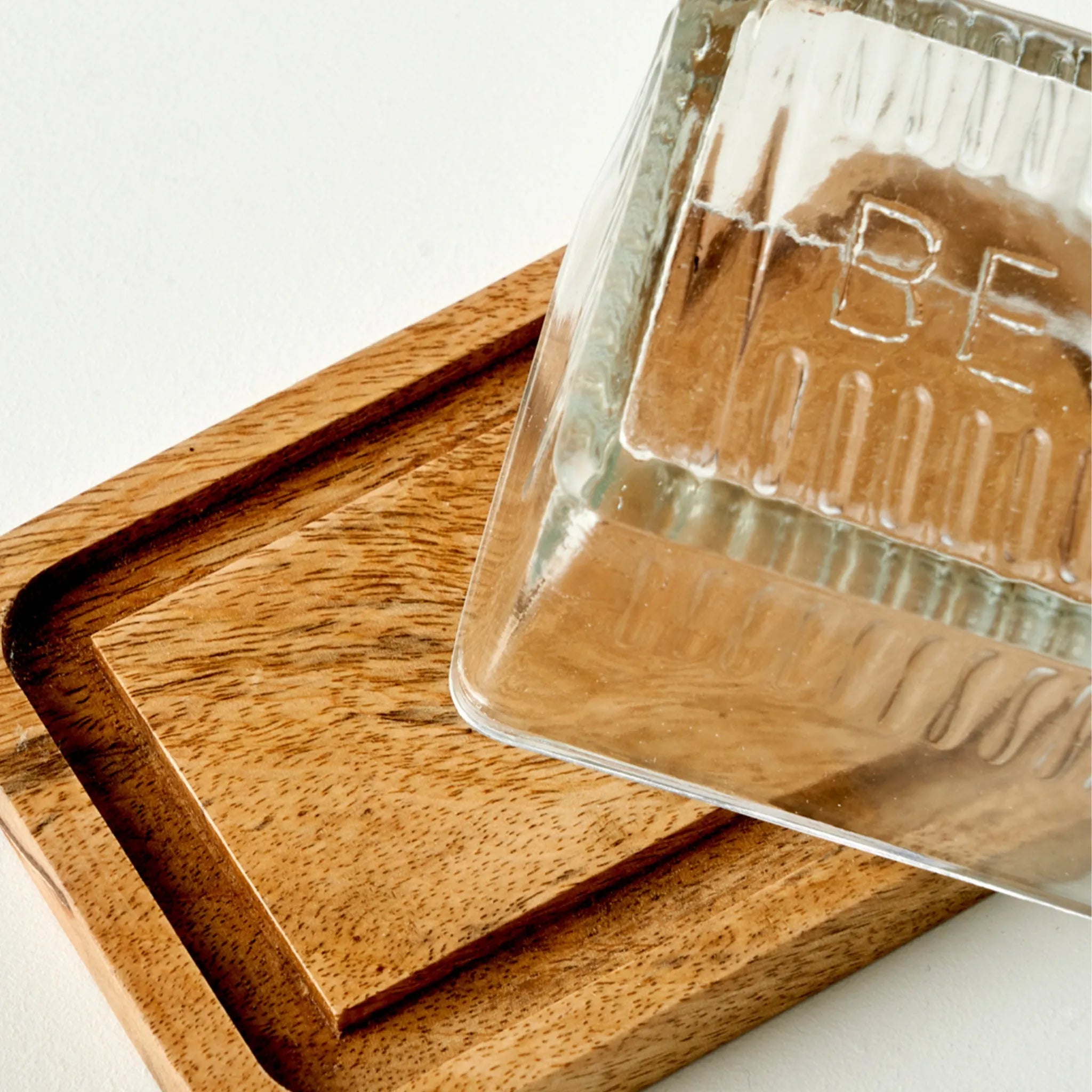 Mist Glass Butter Dish detail view