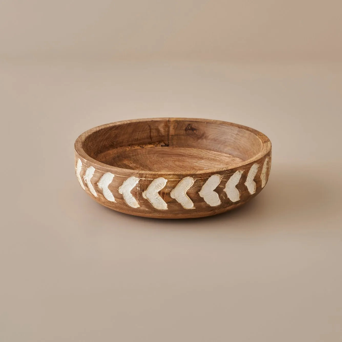Mona Carved Mango Wood Decorative Bowl
