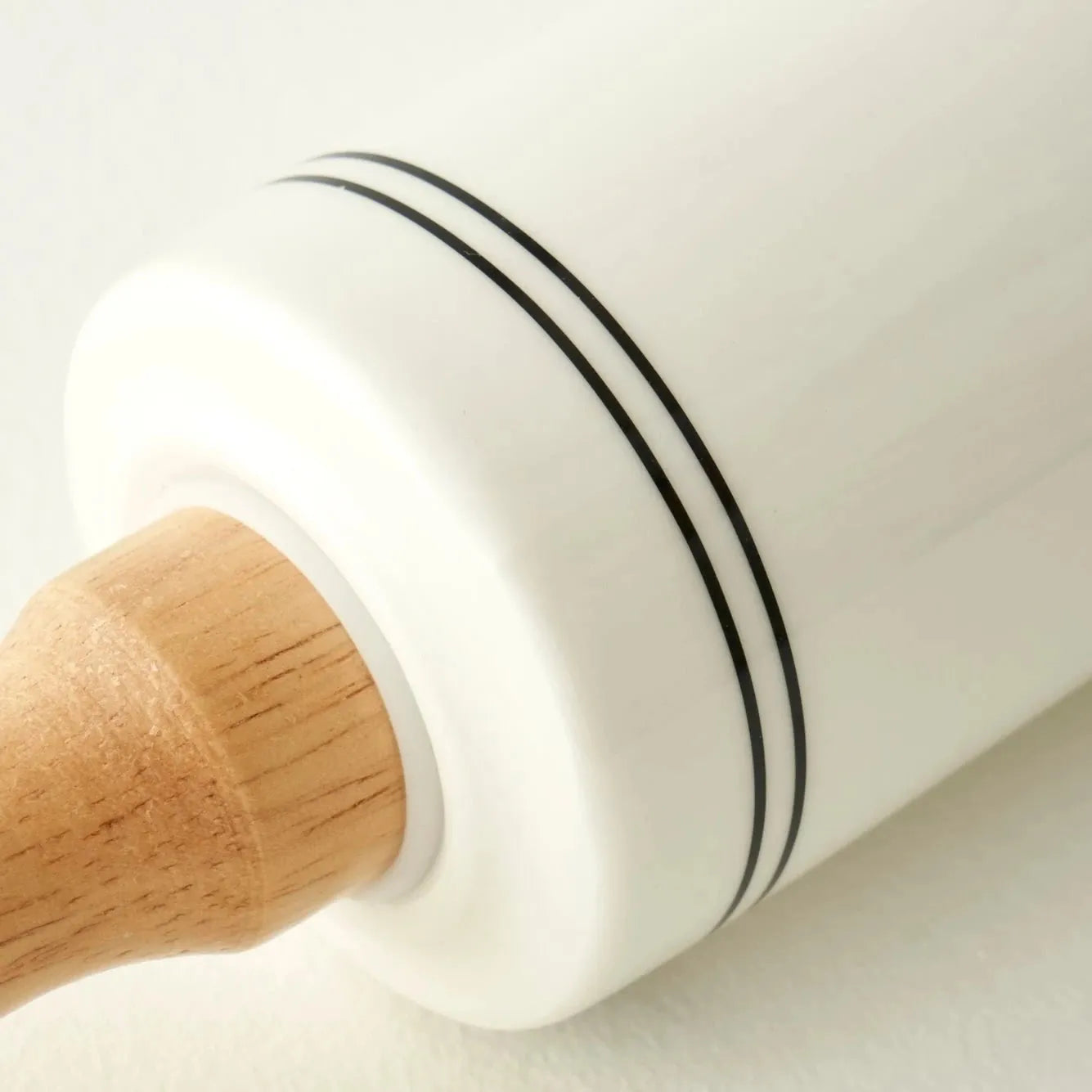 My Kitchen Porcelain Rolling Pin With Wooden Handles side view