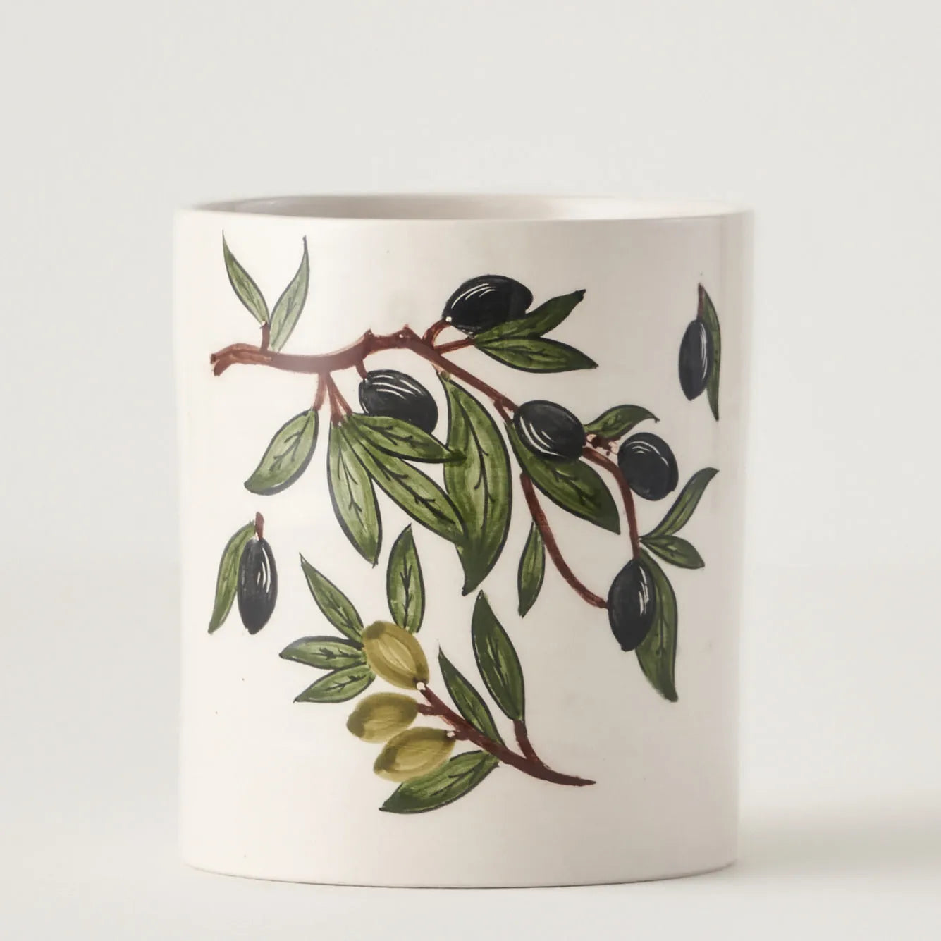 Olive Ceramic Utensil Holder