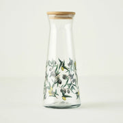 Olive Design Glass Carafe with Wooden Lid