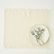 Olive Fringed Cotton Placemat