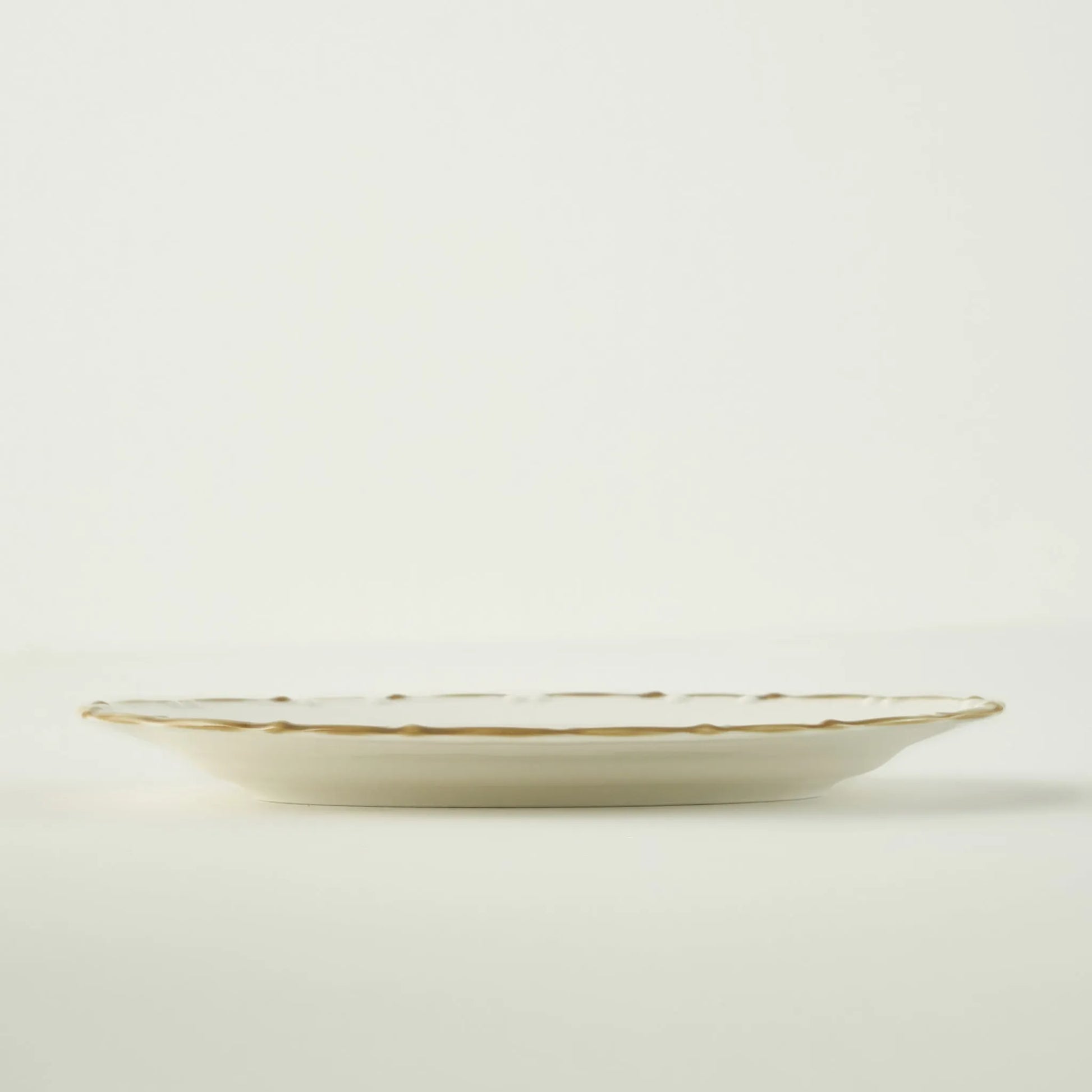 Olive Porcelain Oval Serving Platter side view