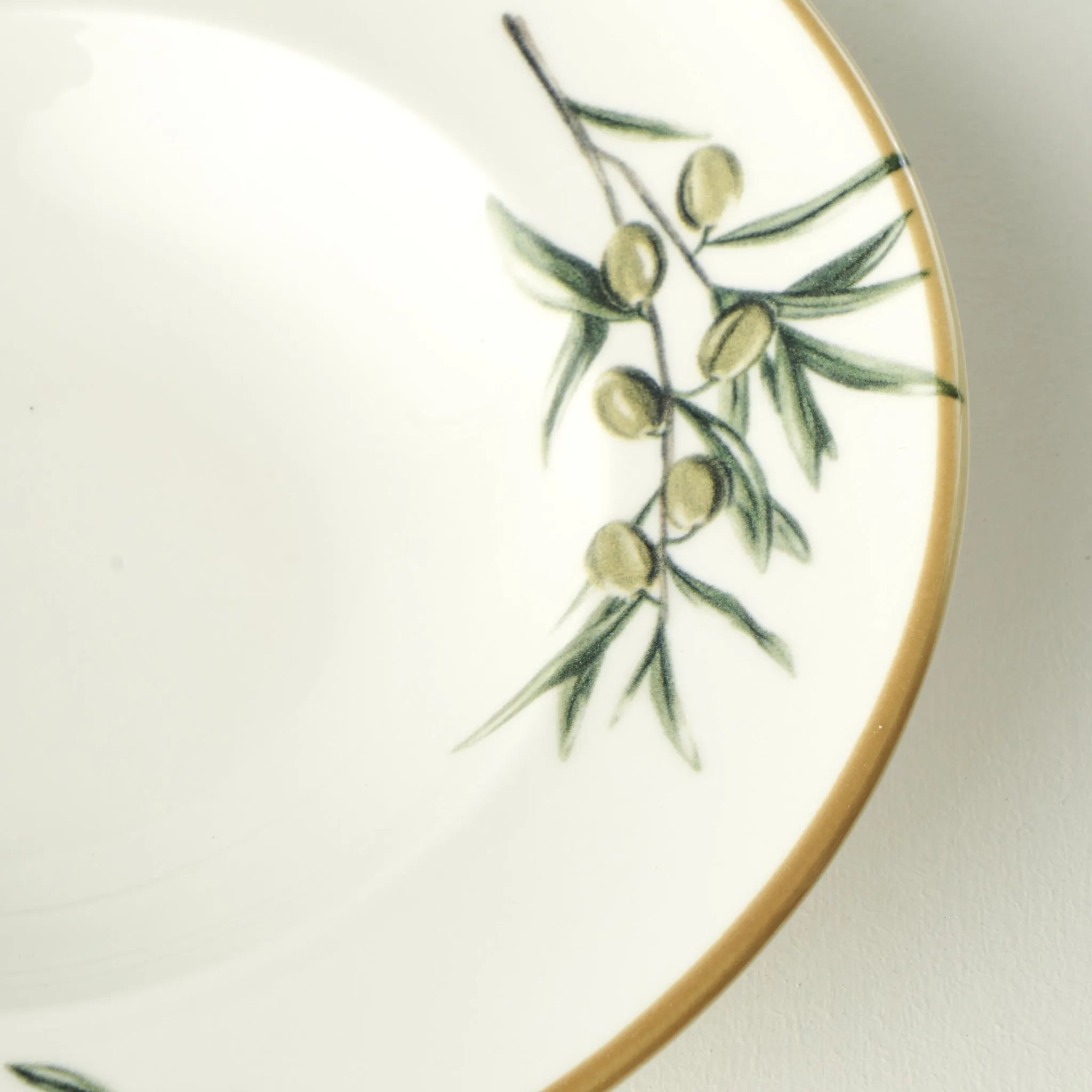 Olive Porcelain Pasta Bowl detail view