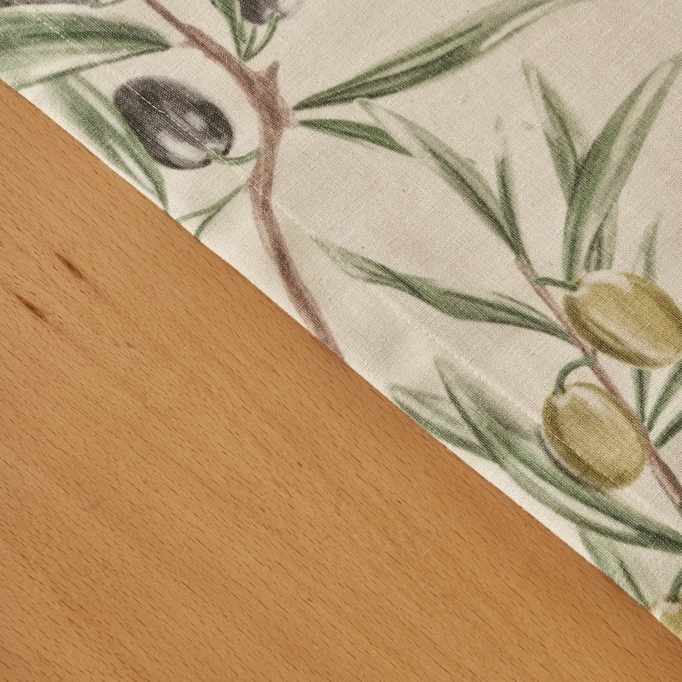 Olive Printed Tablecloth detail view