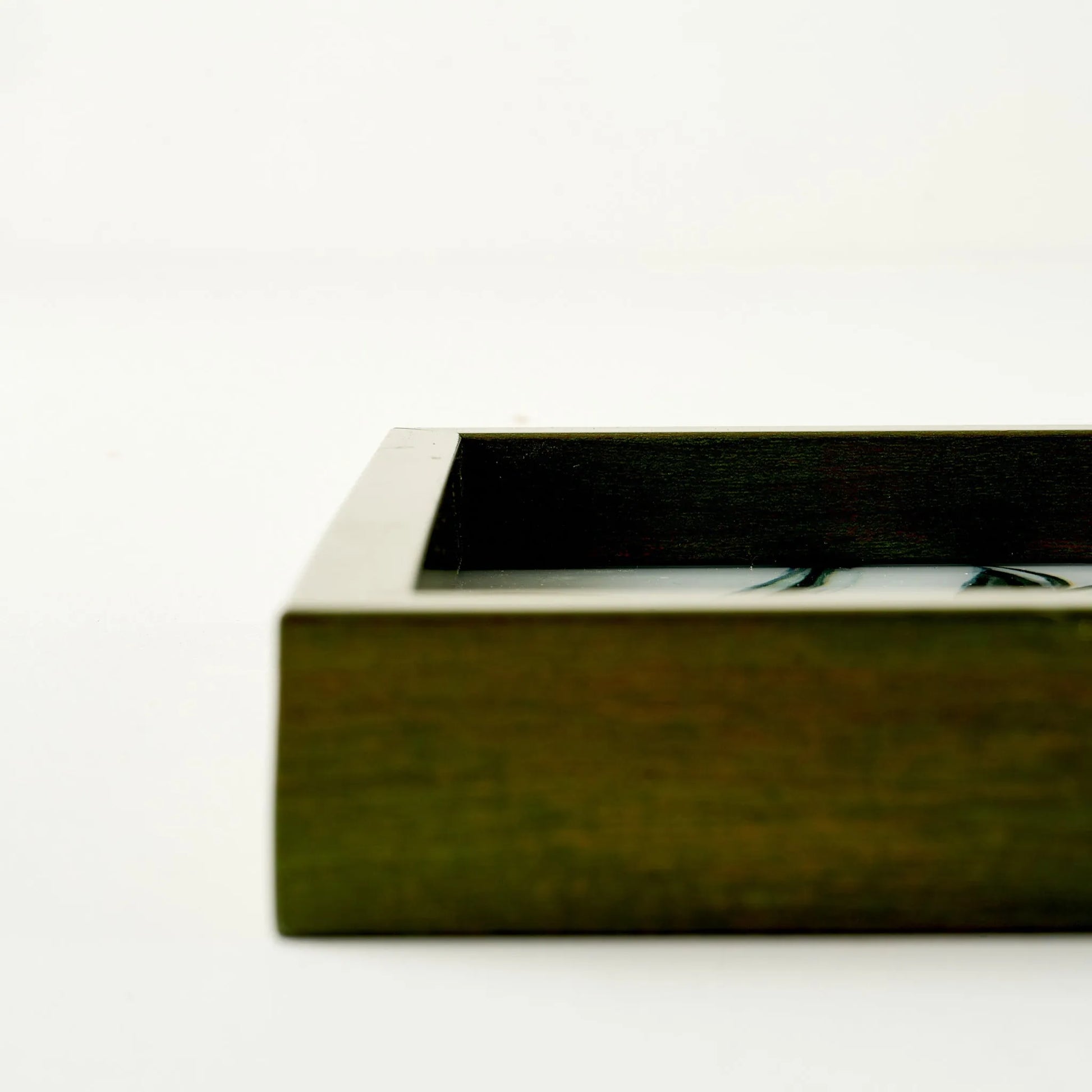 Olive Wooden Decorative Serving Tray side view